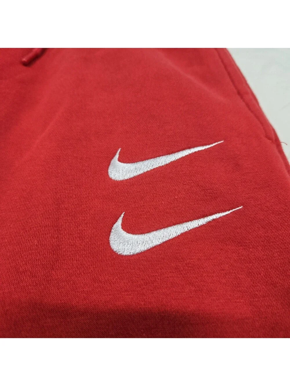 EUC Sz SMALL Nike NSW AllOver Swoosh Fleece Sweatpants University Red CJ4869-657